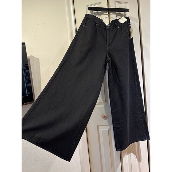NWT Universal Thread Black Mid Rise Super Wide Leg Jeans Rigid Nonstretch 14 - Picture 4 of 11